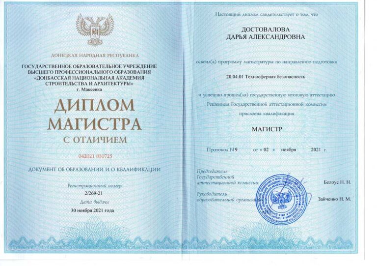 диплом магистра